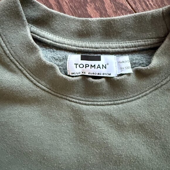 Topman Sweatshirt in Olive Green - Picture 2 of 4